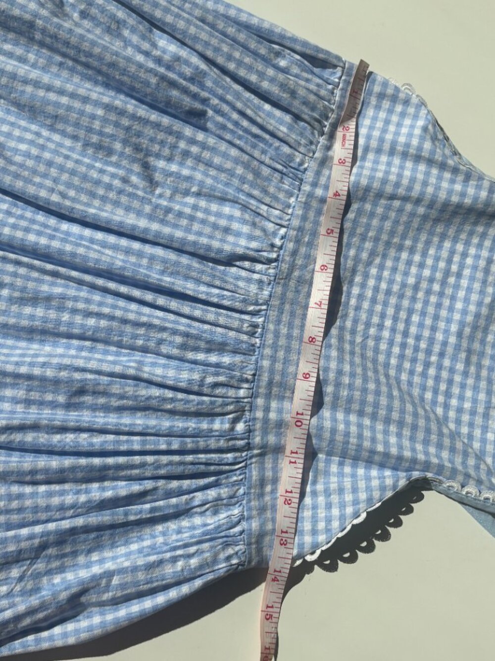 Light Blue Gingham Maxi Dress with Spaghetti Straps - Picture 12 of 15